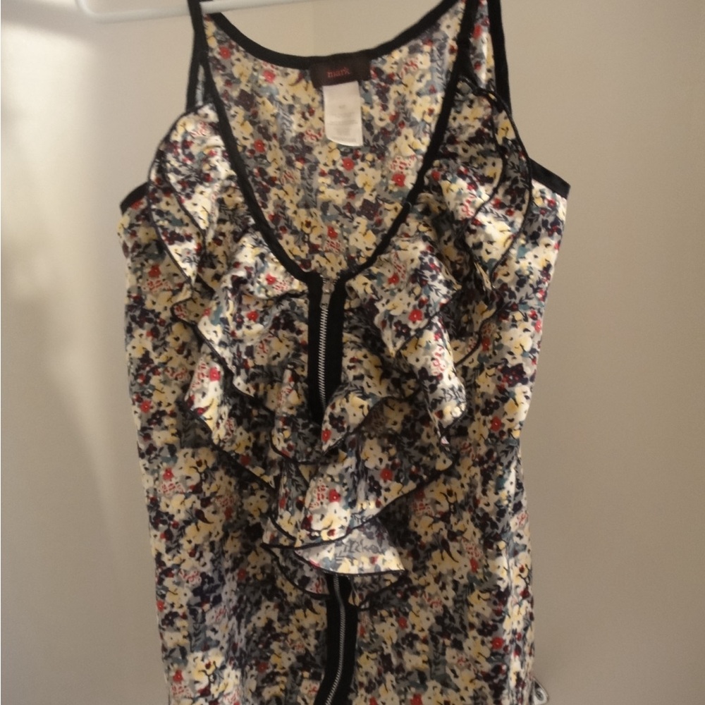 Multicolor Floral Zip-Front Top